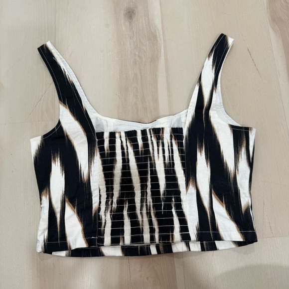 NWT Banana Republic Linen Blend Cropped Bustier Corset Shirred Back Women's 2 - Picture 9 of 12